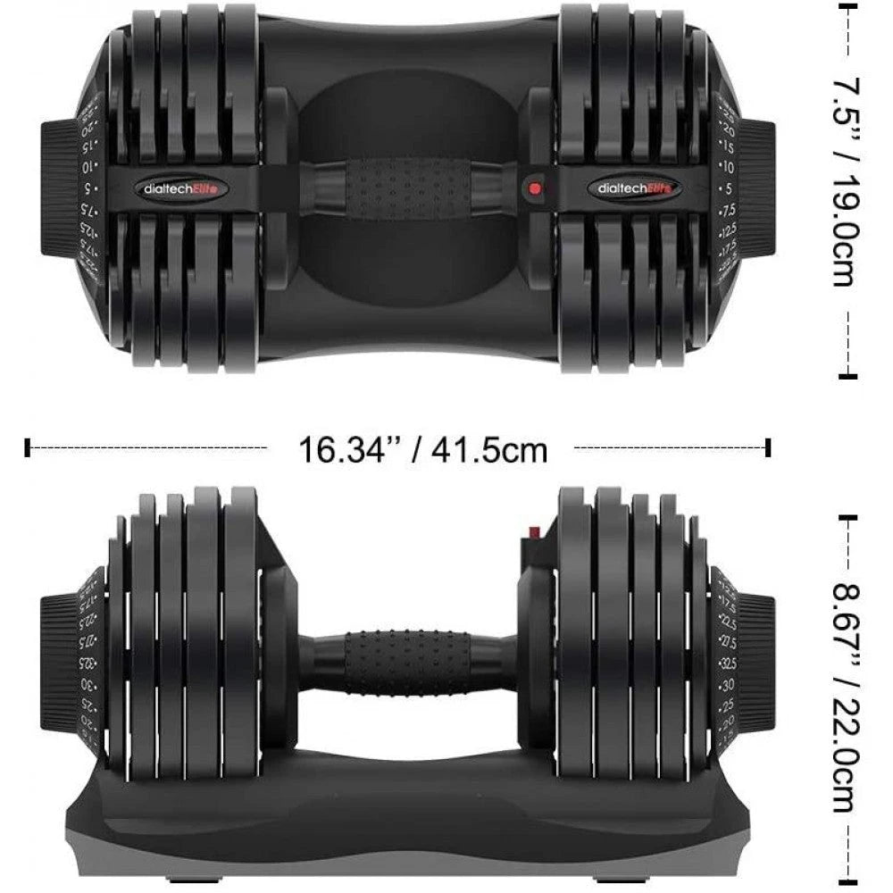 Ativafit justerbar håndvægt med vægtindstilling, håndtag og plader til hjemmegym – Bemærk: Enkelt enhed (71,5 lbs)