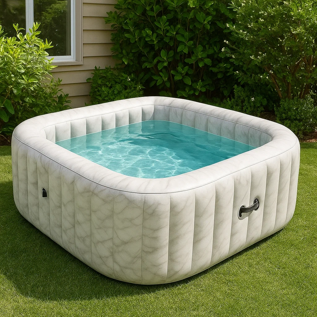 Spa gonflable 185 x 185 x 68 cm, 4 places, carré, blanc/gris, yXNqspa339mn
