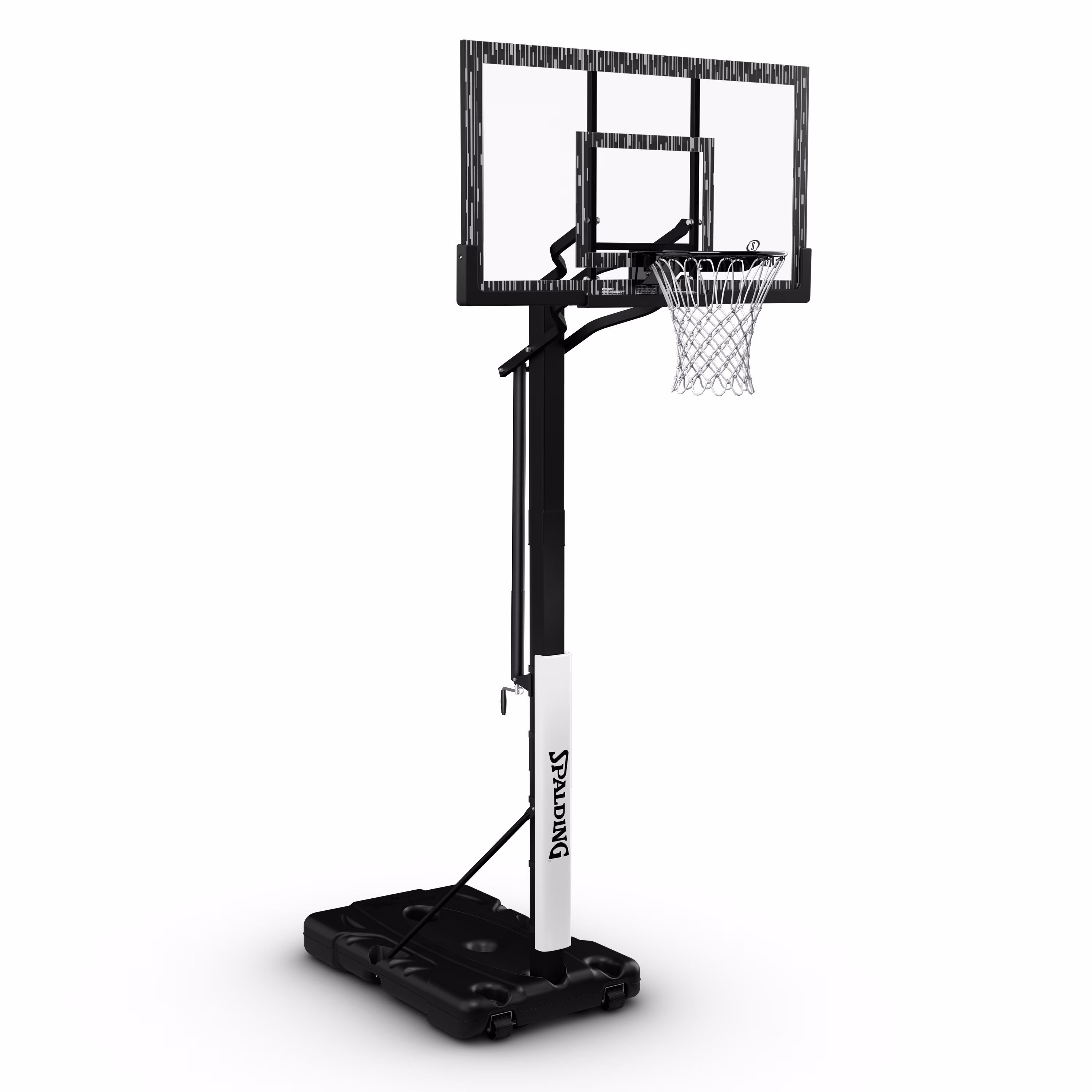 Spalding 60 - Inch Portable Basketball Hoop with Acrylic Backboard, Screw Jack Lift & Arena Slam Rim - Outdoor Play