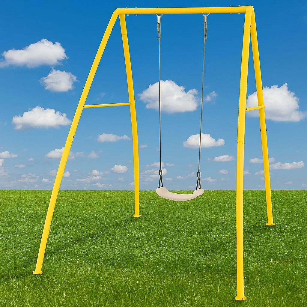 Balançoire pour enfants 170 x 160 x 195 cm acier jaune - NPgPXIso28sr