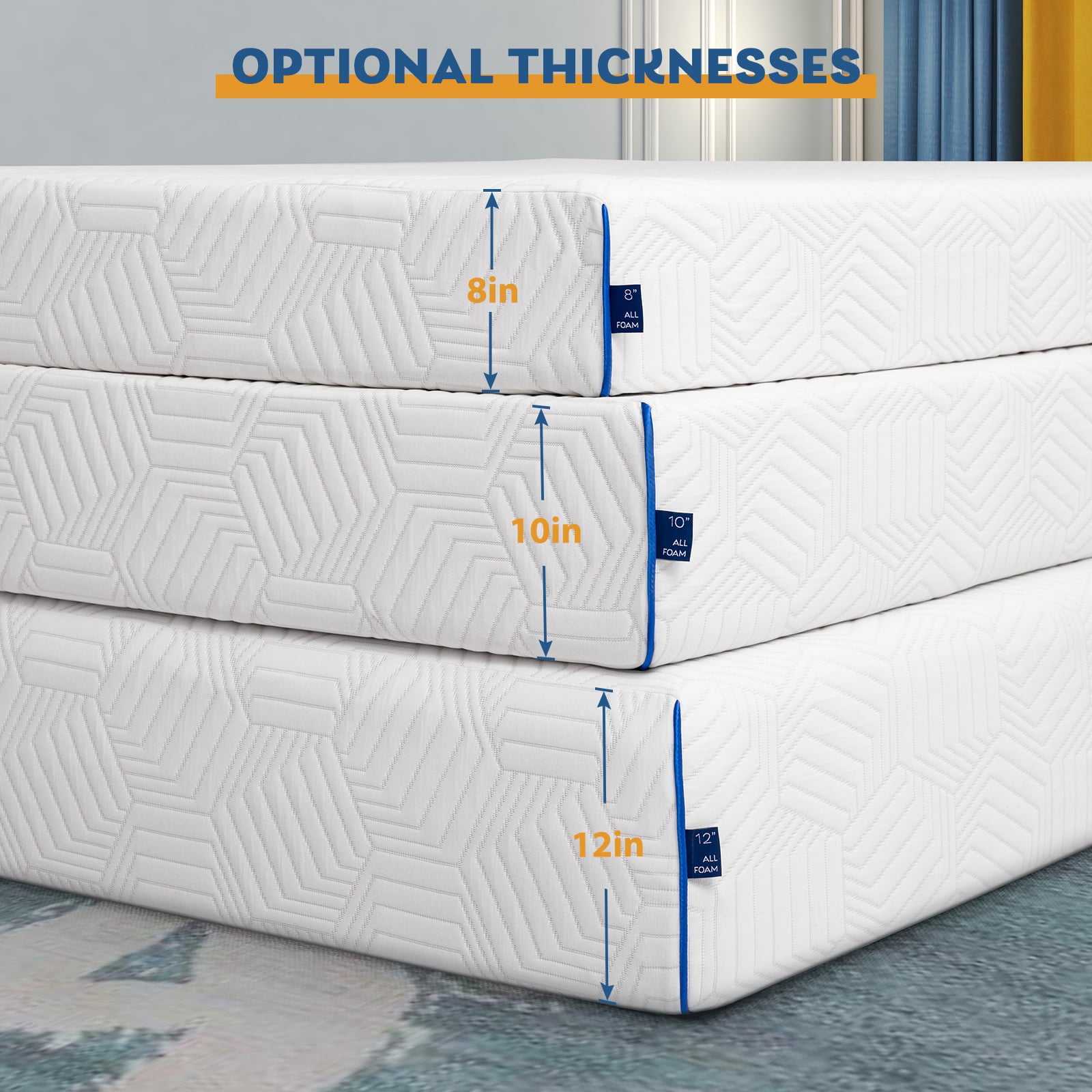 Size Mattress 12 inch Gel Memory Foam Mattresses for Back & Pressure Relief. Mattress in a Box