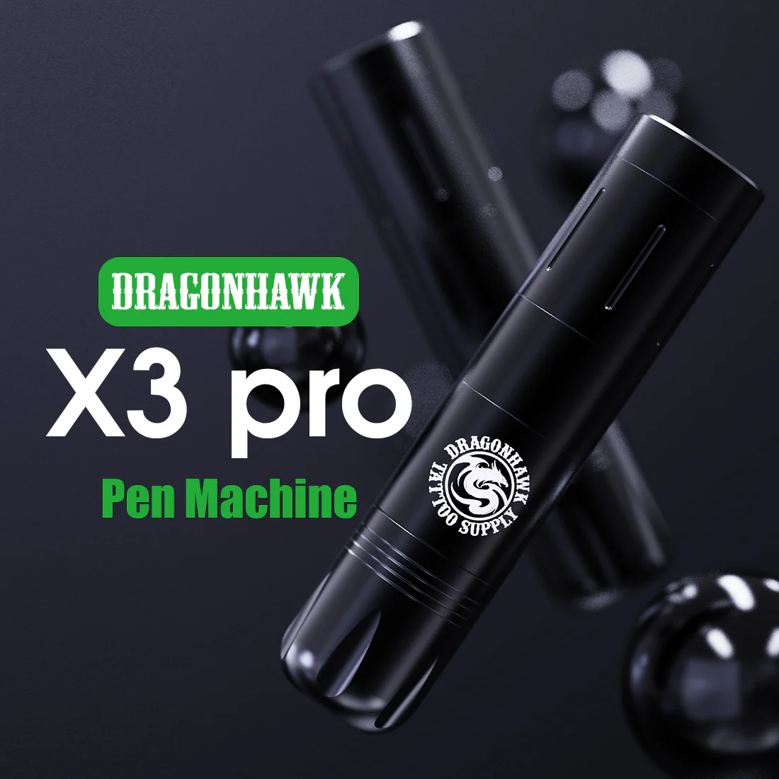 Kit de machine à tatouer rotative sans fil Dragonhawk X3 PRO avec cartouches pour débutants
