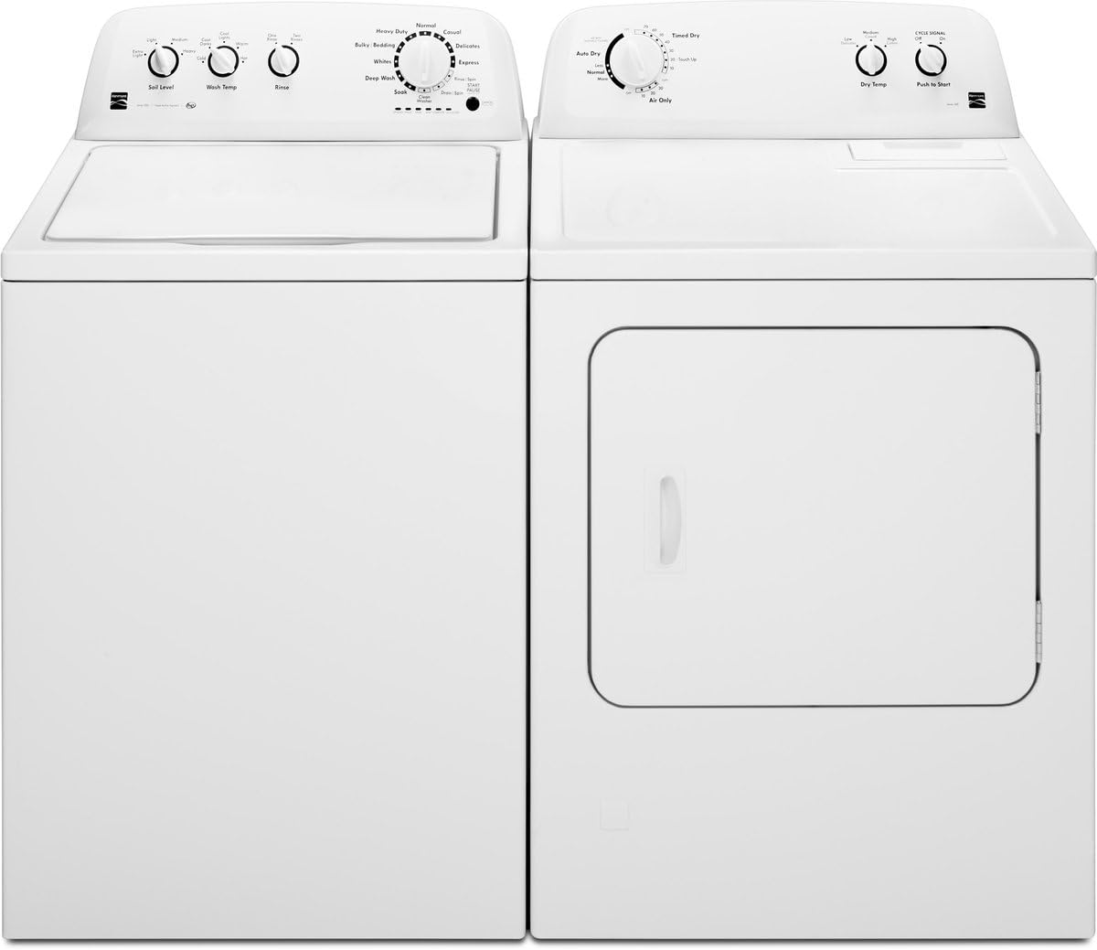 Sécheuse électrique à chargement frontal Kenmore de 29 po avec protection antifroissage et capacité totale de 7 pi³, blanche