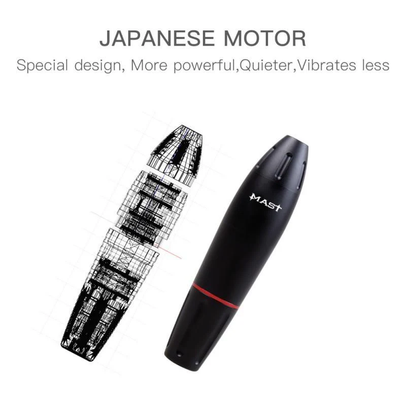 Kit de machine à tatouer rotative Mast Pen avec alimentation à profil aérodynamique pour tatouages