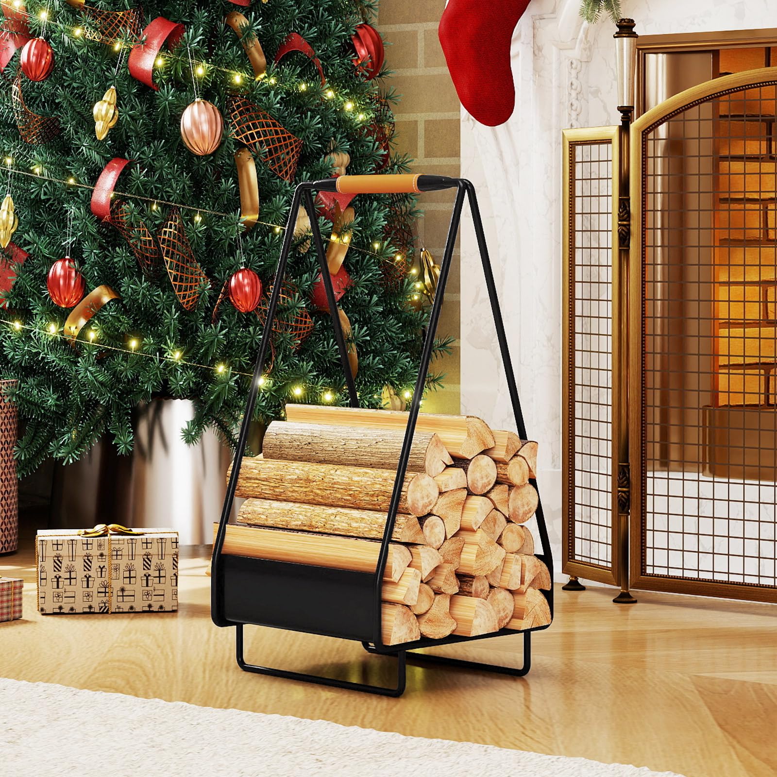 Tangkula Indoor & Outdoor Fireplace Decoration Organizer for Pit