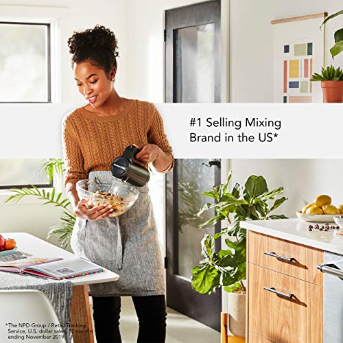 Batteur à main sans fil KitchenAid 7 vitesses – Modèle KHMB732. Noir mat (édition 2025)