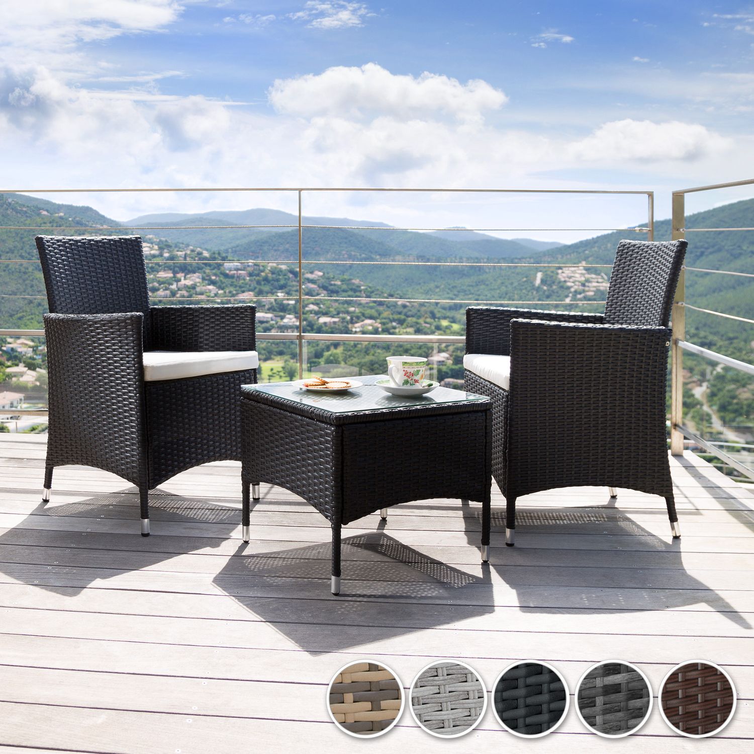 Luzern Rattan Sæt med 4 Pudebetræk - Naturlig