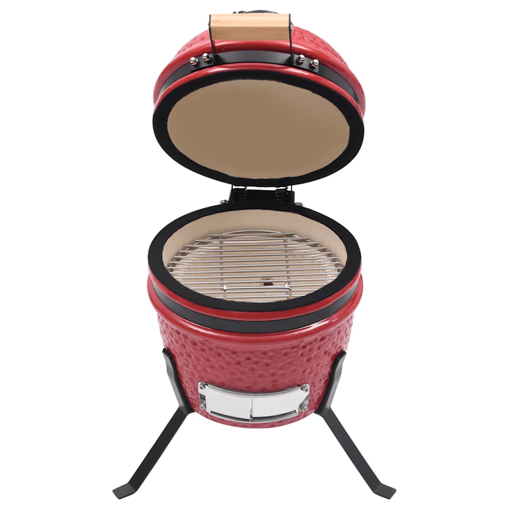 Barbecue Kamado en céramique 2025, 56 cm, avec indicateur de température rouge.