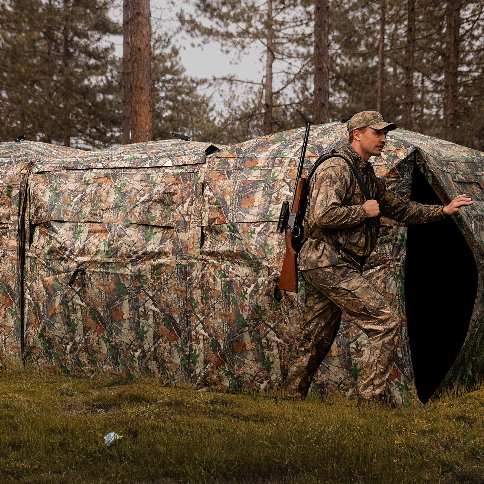 Tangkula 2-6 Person Hunting Blind with Camo Cover