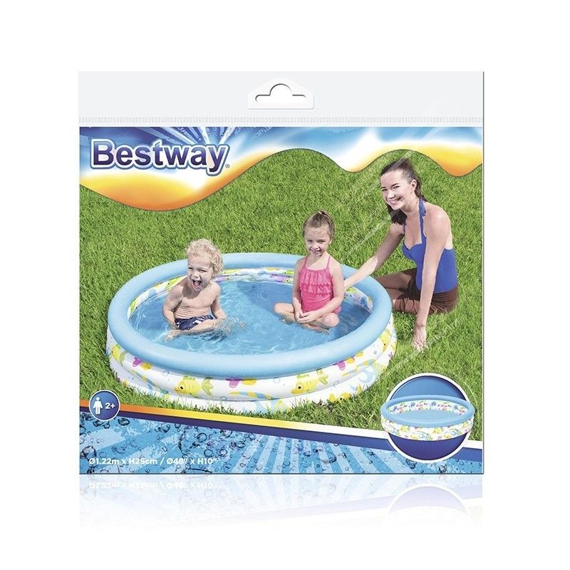 Bestway Oppustelig Børnepool 3 Ringe Koral 122x25 Cm +2 År Have 51226