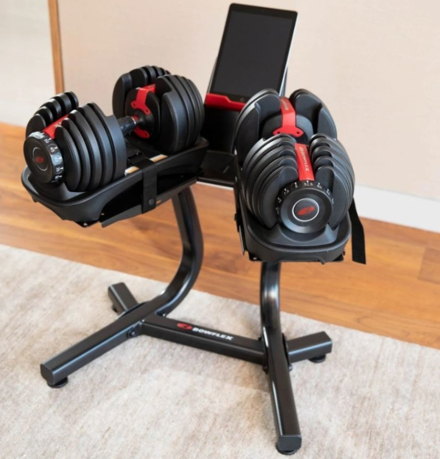 Bowflex SelectTech 1090i adjustable dumbbells (pair) with dumbbell stand