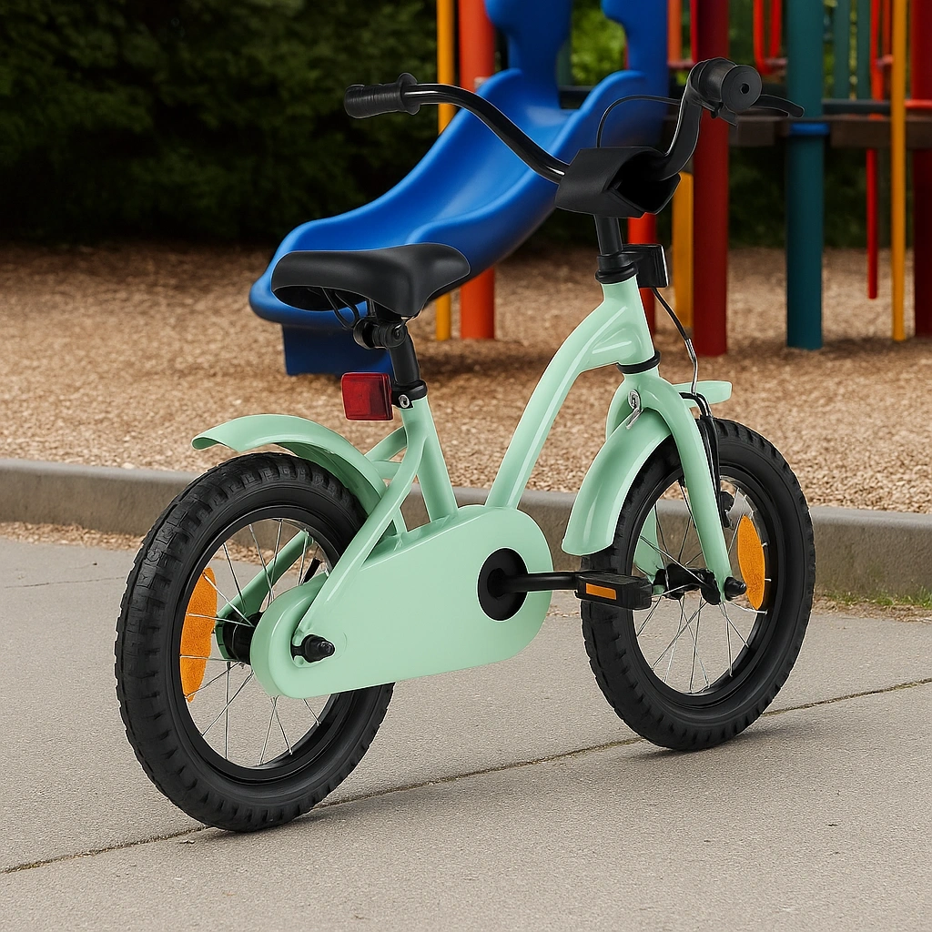 Vélo enfant 12 pouces en acier vert clair pour la ville et le parc - kOGteYZN81rl