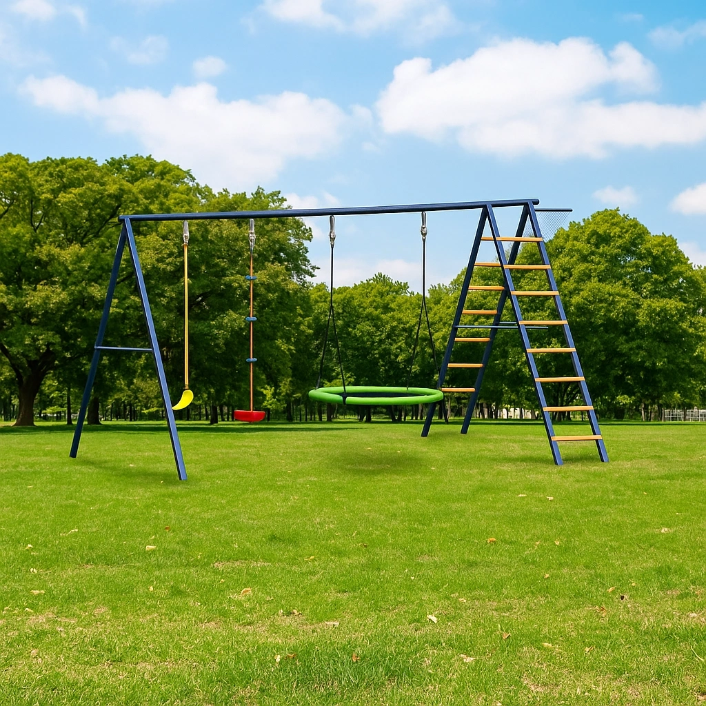 Balançoire pour enfants en acier multicolore pour jardin 340 x 200 x 210 cm - pzeBhUl191NJ