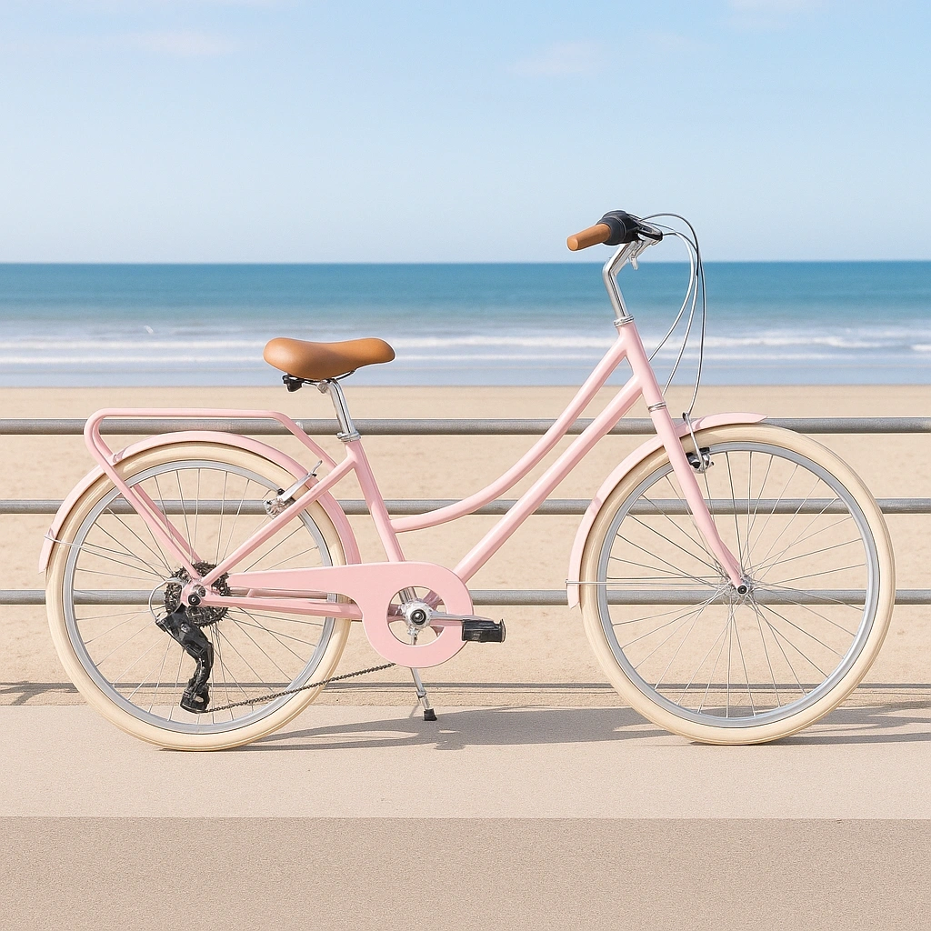 Vélo de ville en acier rose - jFkQYZER89qF