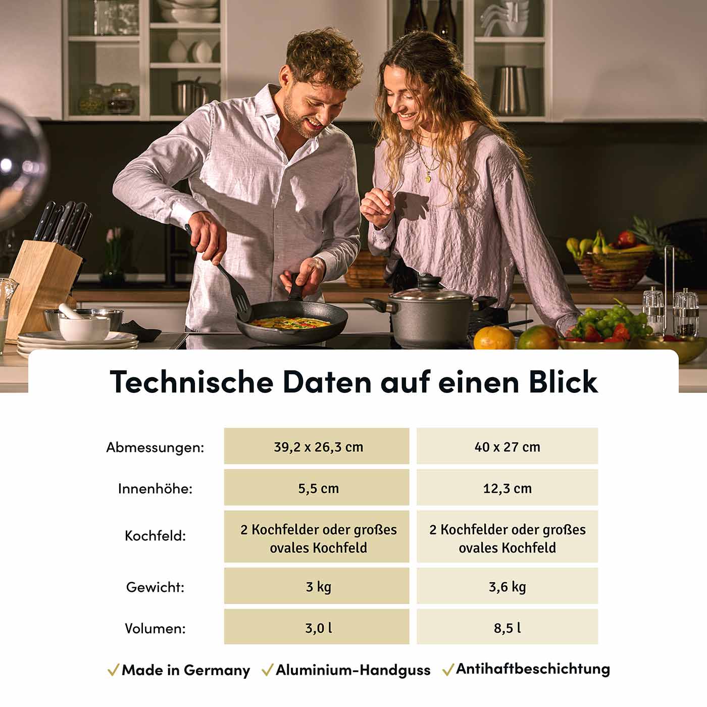 Große 2-in-1-Bratform 2025 – 39,2 x 26,3 cm mit Deckel