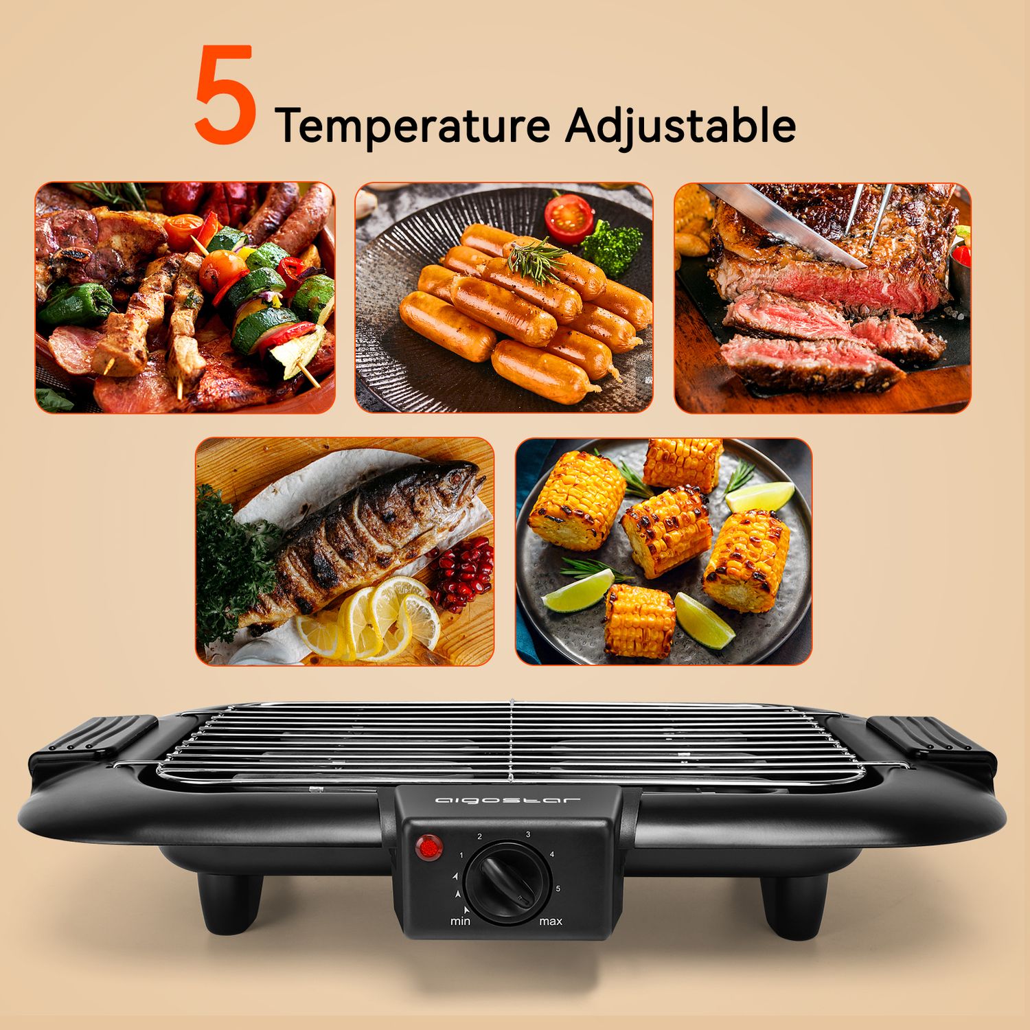 Barbecue électrique sans fumée, 2000 W, 812196