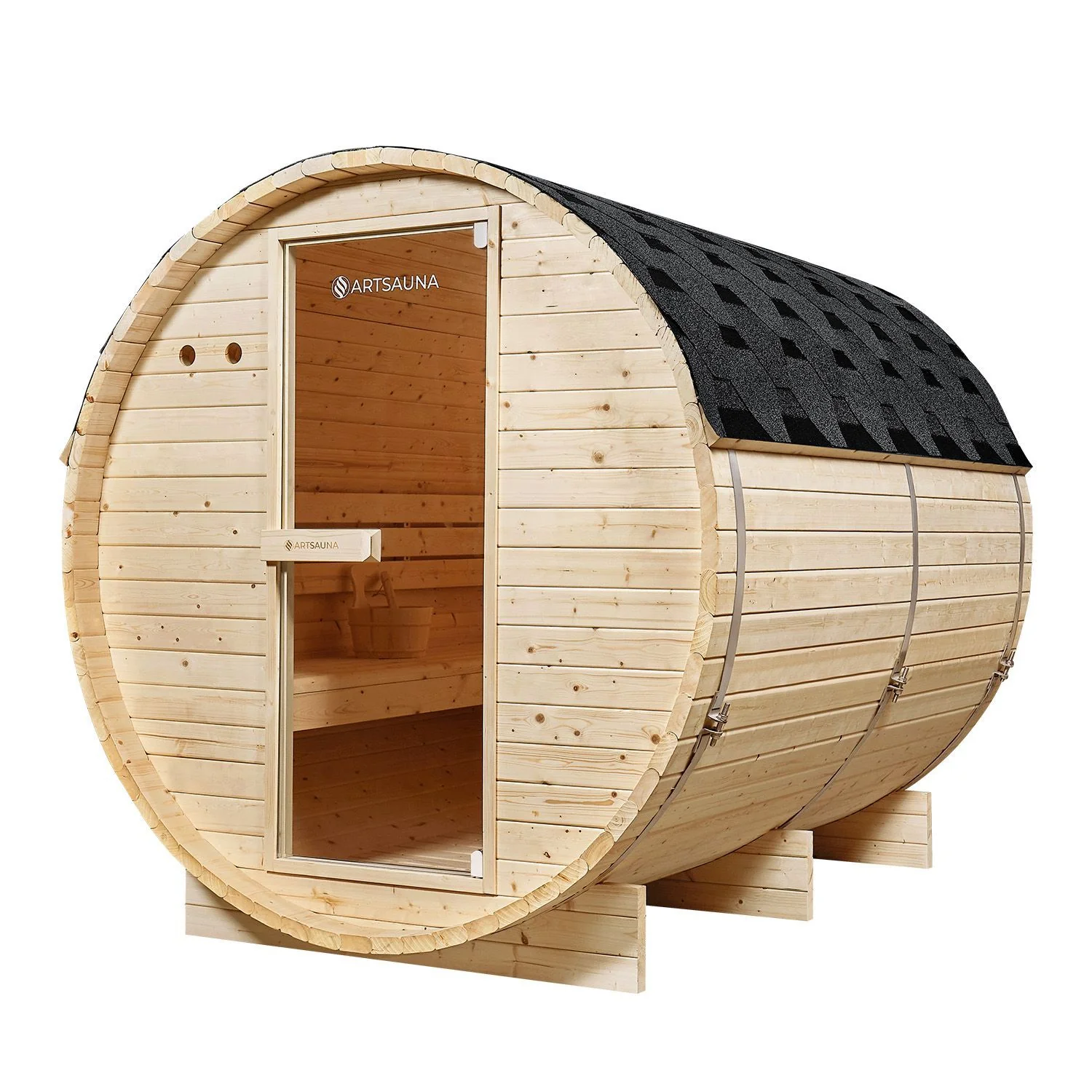 2025 Spitzbergen Barrel Sauna med Saunaovn
