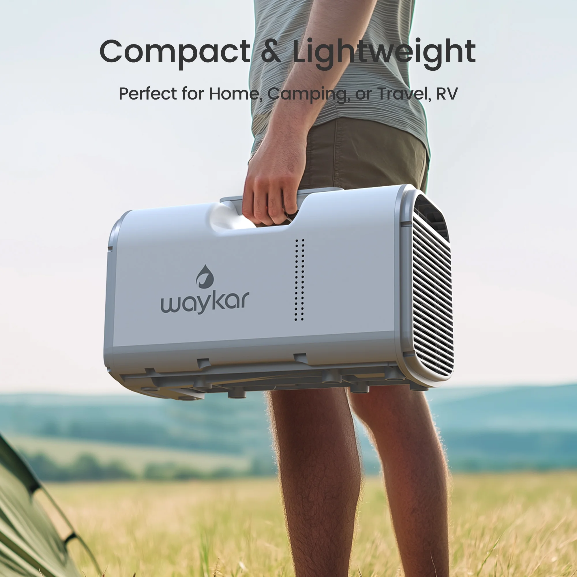 Waykar 4500BTU Portable Air Conditioner for Tent, Camping, RV, 130 Sq. Ft., Low Noise, Remote Control