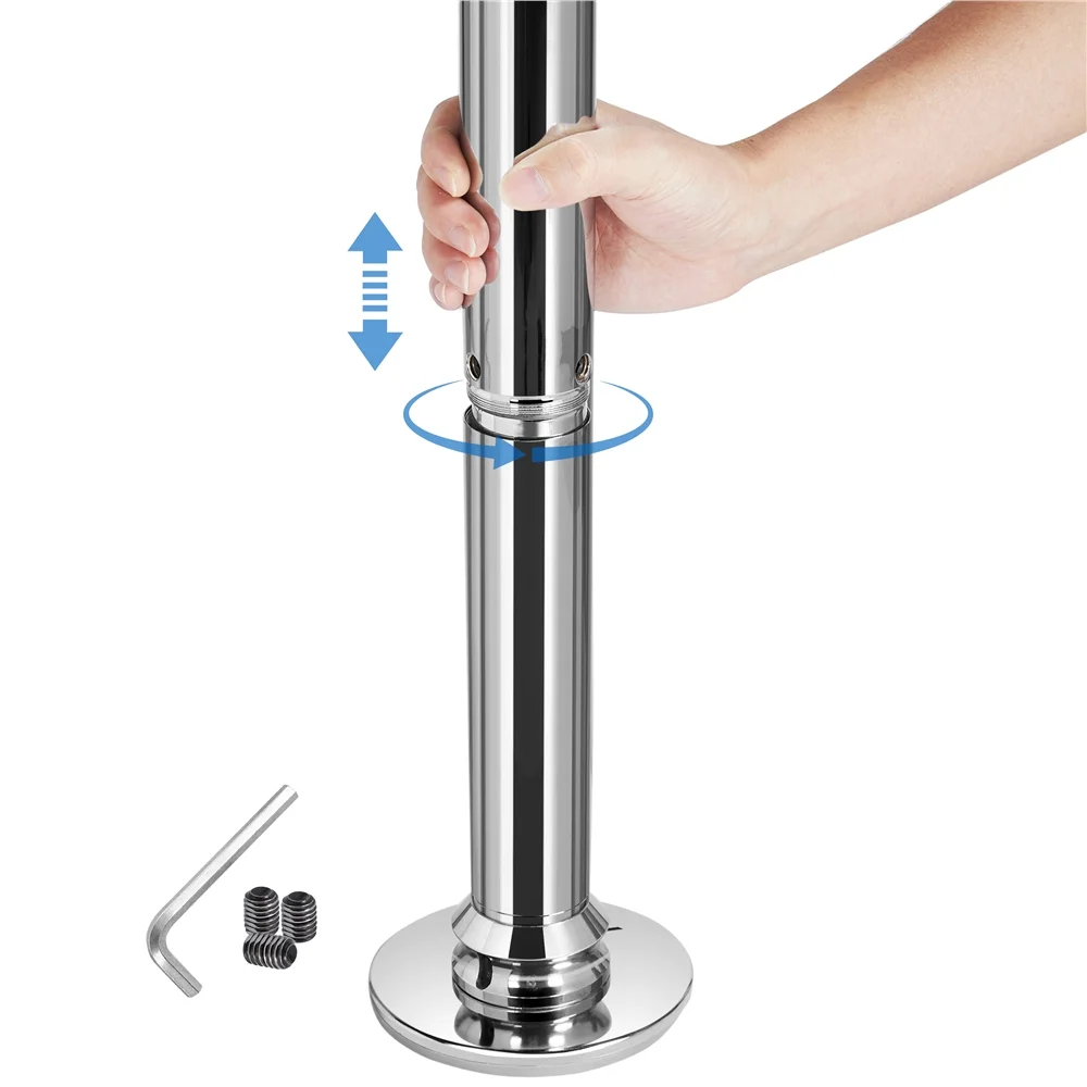 Yaheetech 45mm Height Adjustable Portable Removable Dance Pole, Silver