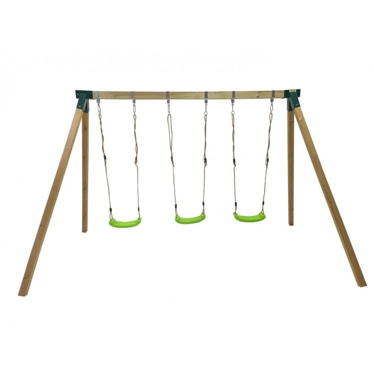 Masgames Nori XL firkantet trægynge med tredobbelt sæde