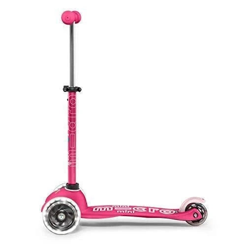 Micro Kickboard – Mini Deluxe LED – Schweizer Dreiradroller mit Neigungssystem für Jungen und Mädchen im Alter von 2-5 Jahren mit bewegungsaktivierten Leuchträdern (Pink)