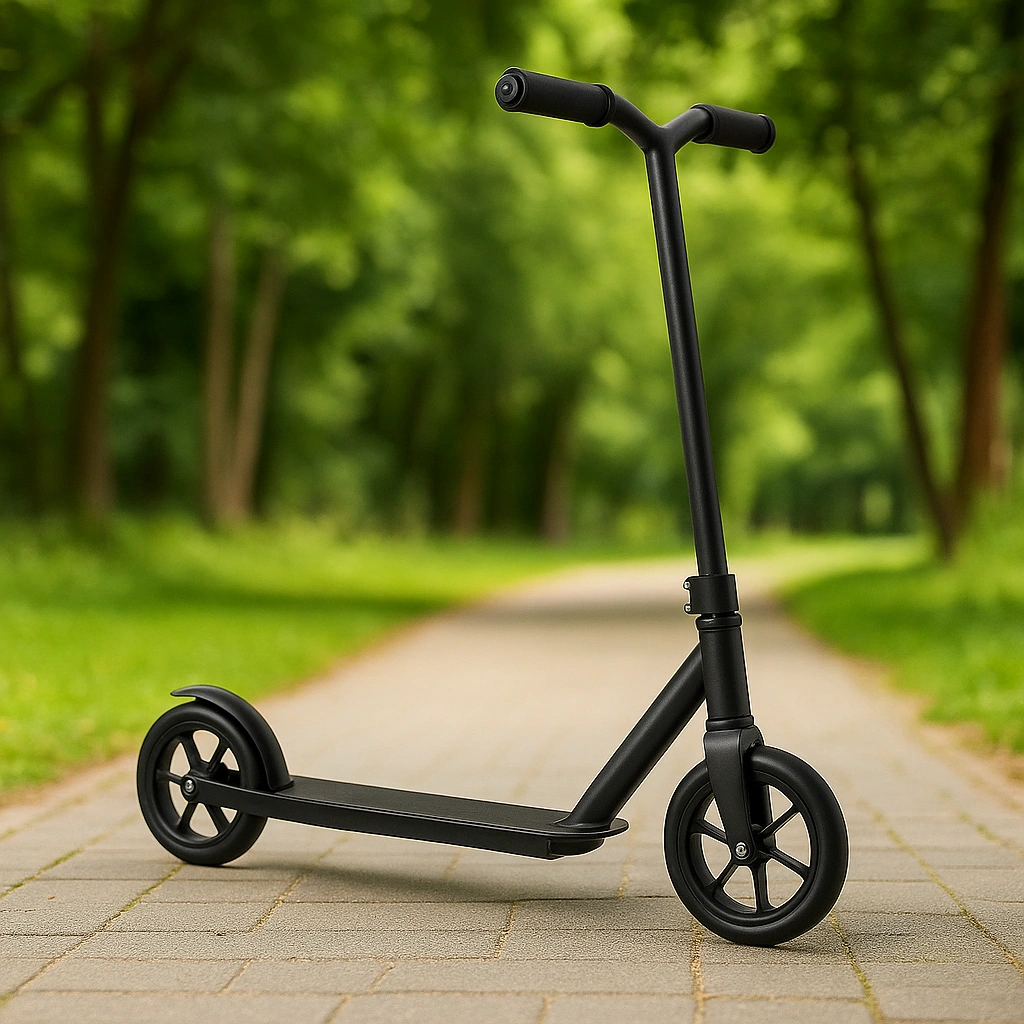 Trottinette enfant, noire, cadre en métal, convient aux enfants et aux adolescents