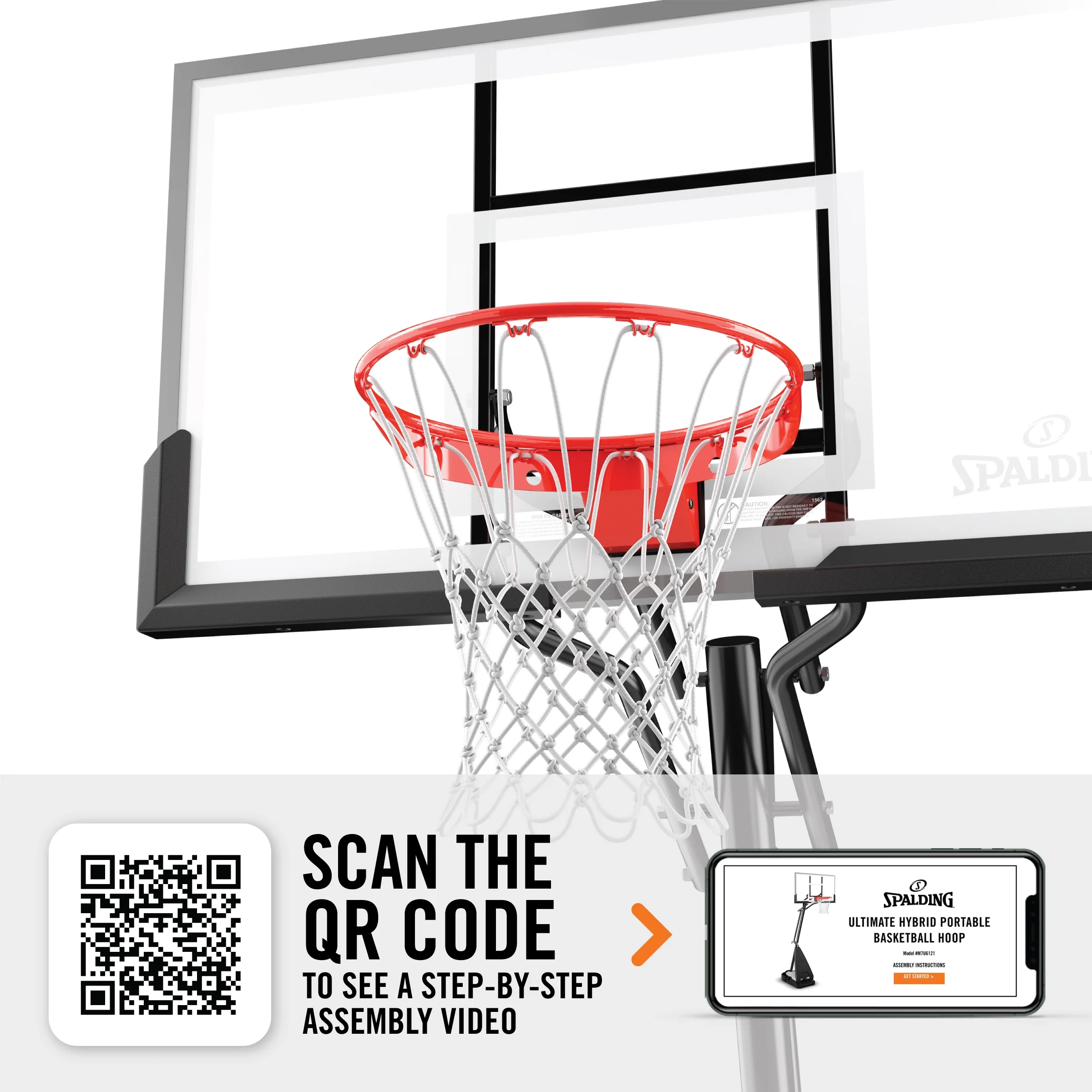 Spalding Ultimate Hybrid® 54" Acrylic Portable Basketball Hoop
