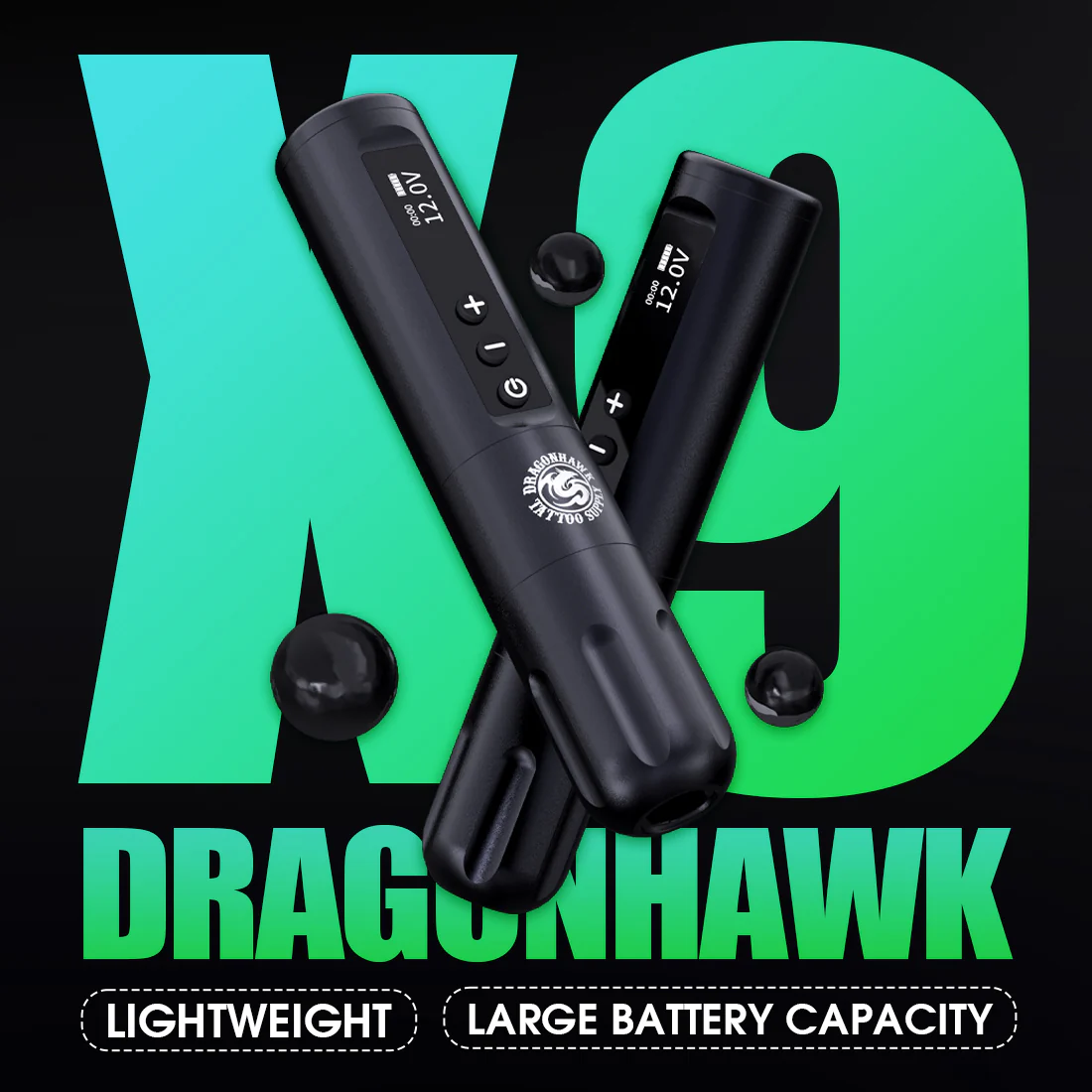 Dragonhawk X9 Kabellose Tätowiermaschine mit 3,5 mm Hub