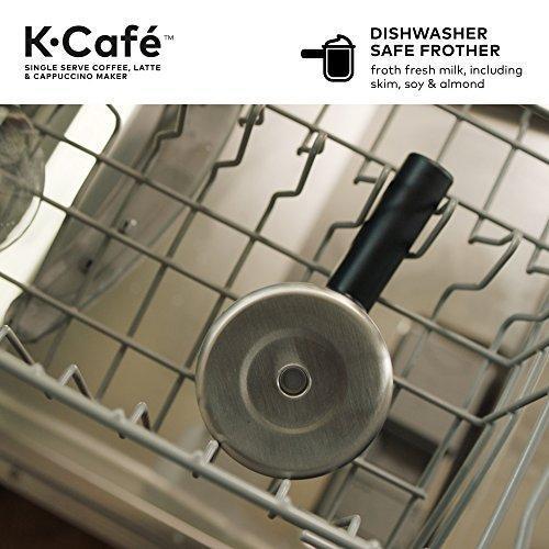 Cafetière Keurig K-Cafe à dosettes individuelles K-Cup, pour café, latte et cappuccino, avec mousseur lavable au lave-vaisselle, capacité de dosettes, compatible avec toutes les capsules K-Cup, charbon foncé