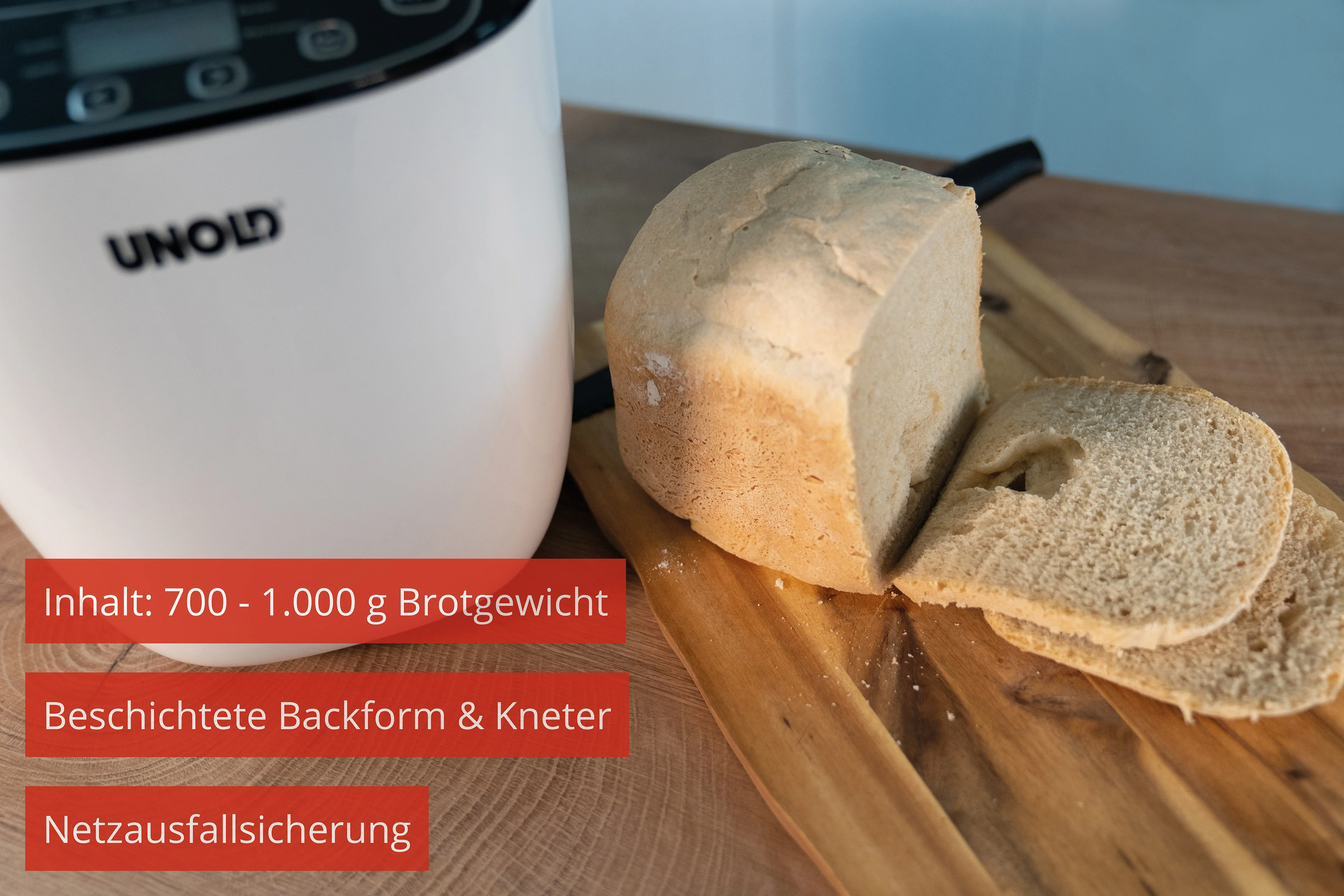 Unold 68010 Backmeister® Design Brotbackautomat, 550 W, 12 Programme, 1000 g Fassungsvermögen, Baujahr 2025