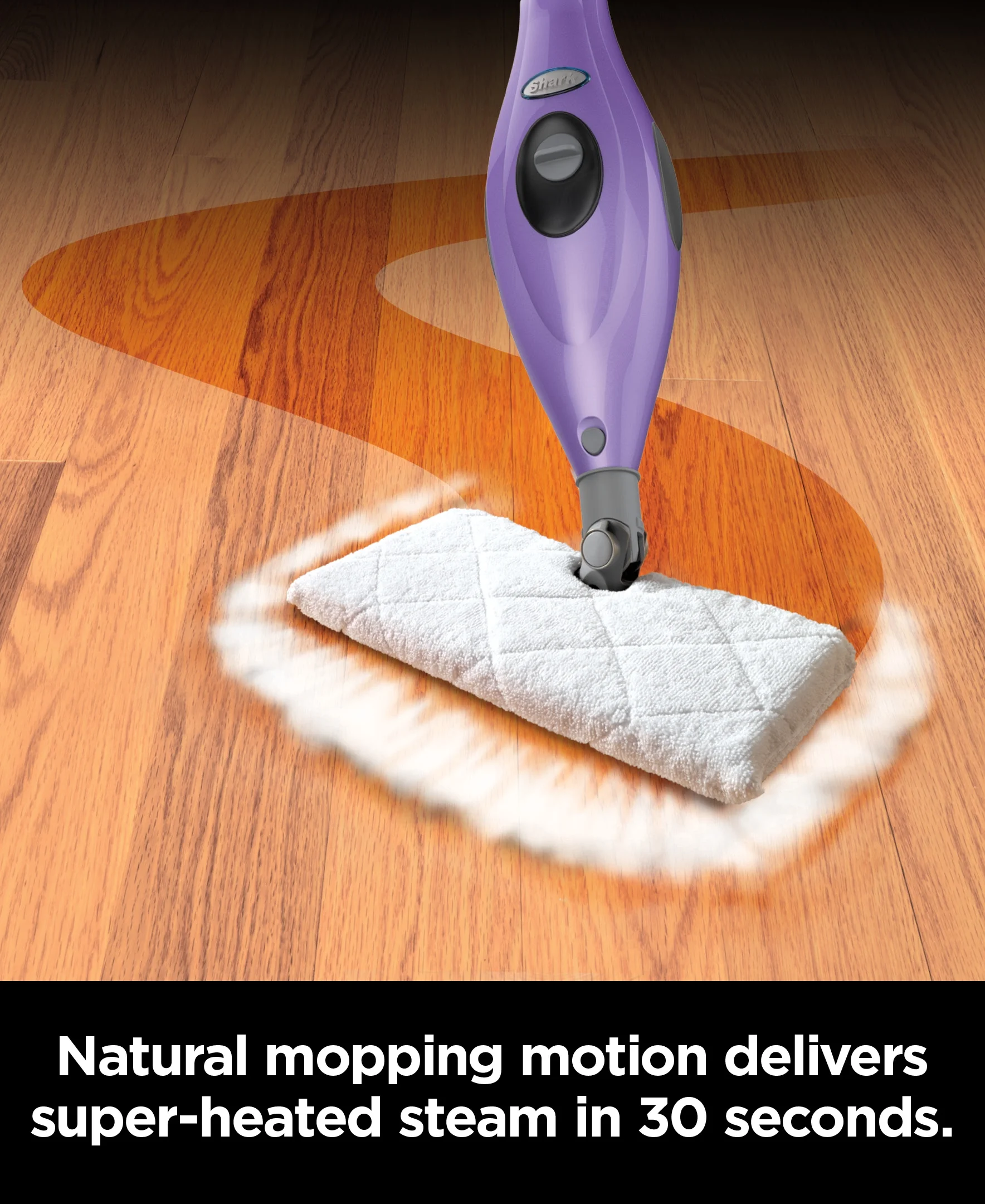 Shark S3501 Steam Pocket Mop, with 2 Washable Pads, Easy Maneuvering, Quick Drying, Soft - Grip Handle and Powerful Steam