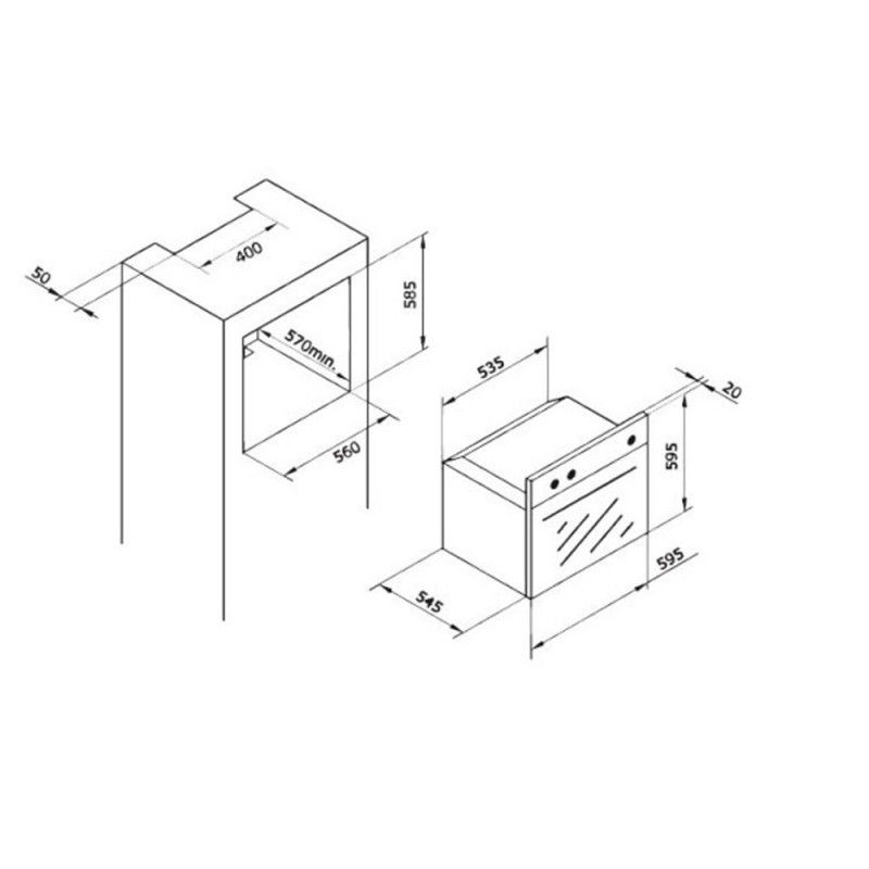 Vitrokitchen HG602in gasovn i rustfrit stål