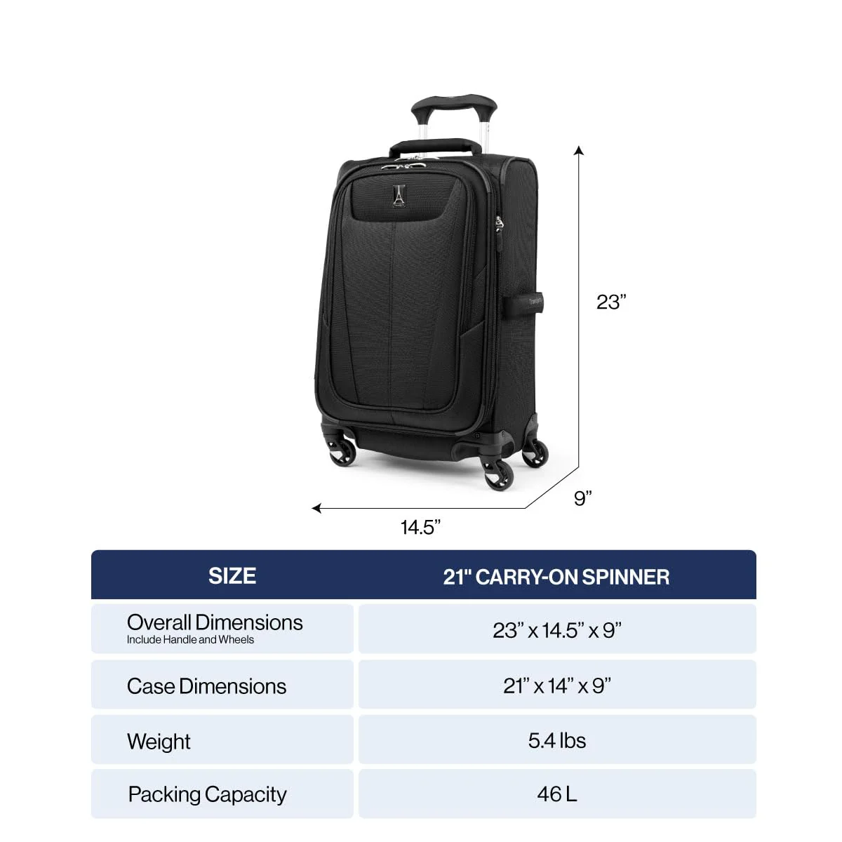 2025 Travelpro Maxlite 5 Softside Spinner Udvidelig Håndbagage, 21