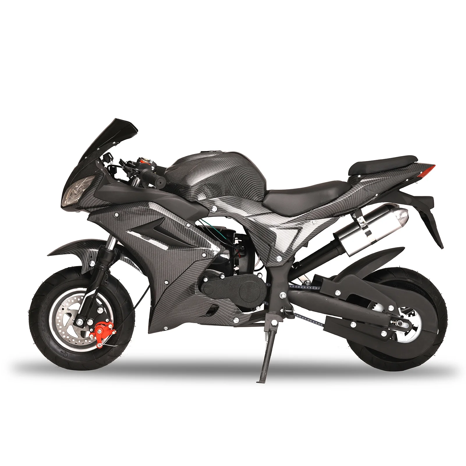 Nanly Kids Dirt Bike, 49cc 2 - Stroke Gas Power Motorcycle Off Road Mini Motorcycle Children Pocket Motocross with Front Rear Disc Brakes and Dual Headlights Racing Max Speed 25MPH