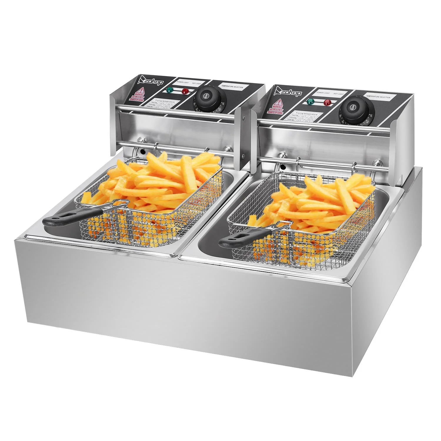 Friteuse professionnelle SalonMore 5000 W en acier inoxydable, capacité de 12,7 litres avec panier amovible
