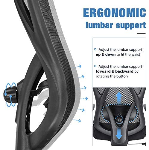 2025 SUNNOW Ergonomisk kontorstol. Skrivebordsstol med net. Executive-stol med høj ryg.