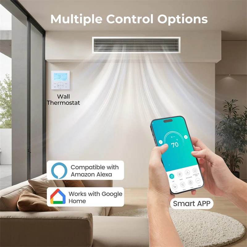 X-Pro 27000 BTU 3 Zone Concealed Ducted Mini Split AC, 24 SEER2 WiFi Inverter Split Air Conditioner & Heat Pump System w/ Wall Thermostat