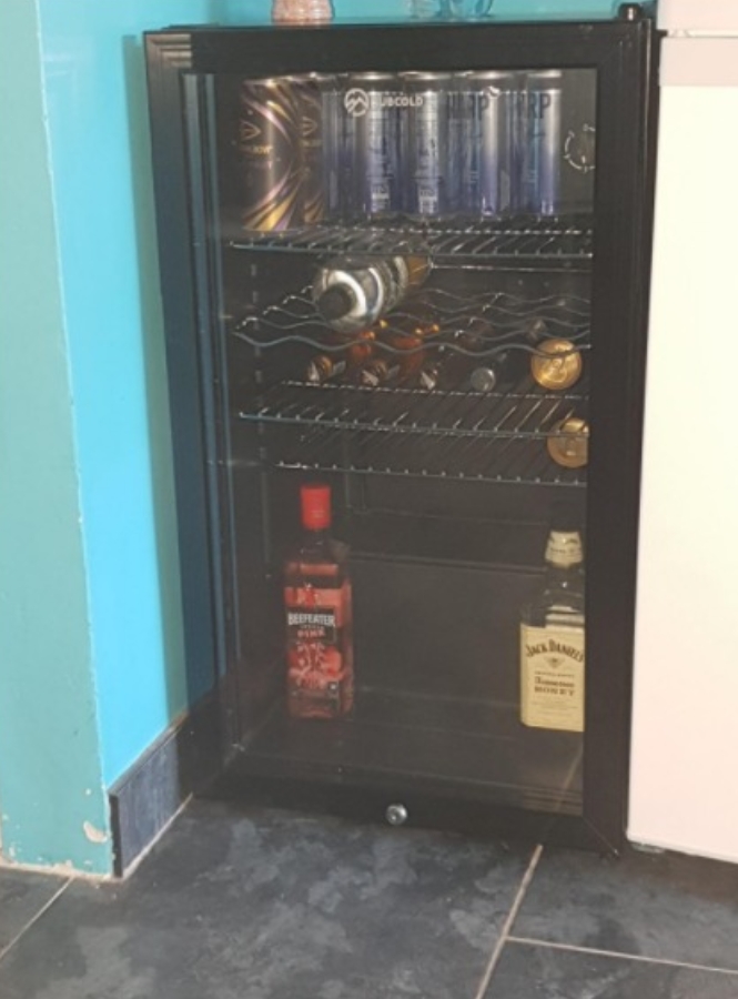 Subcold Super85 LED – Under-Counter Fridge | 85L Beer, Wine & Drinks Fridge | LED Light + Lock and Key | Energy Efficient (Silver, 85L) [Energy Class E]