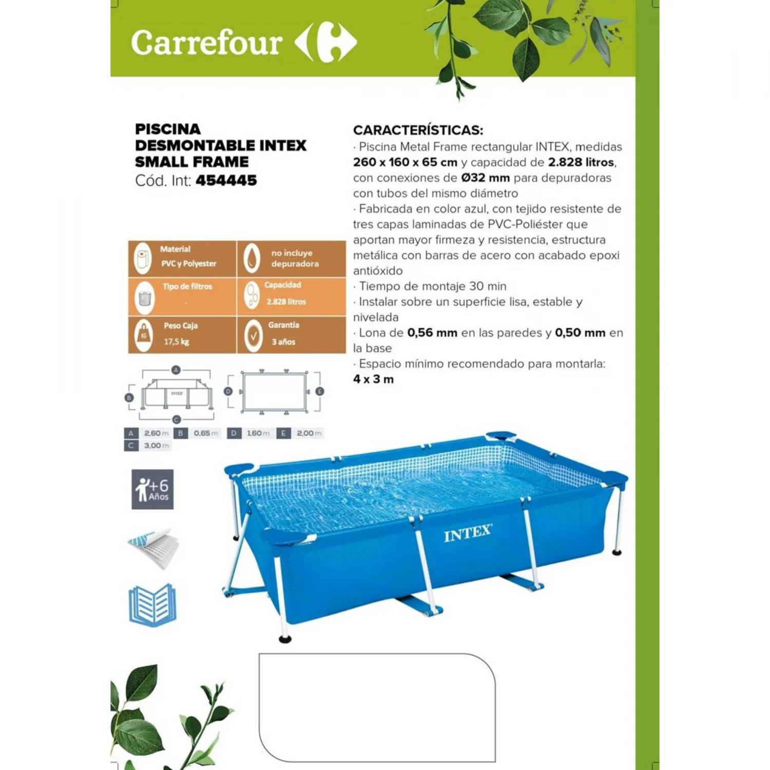 Lille familiepool med ramme 2282 l