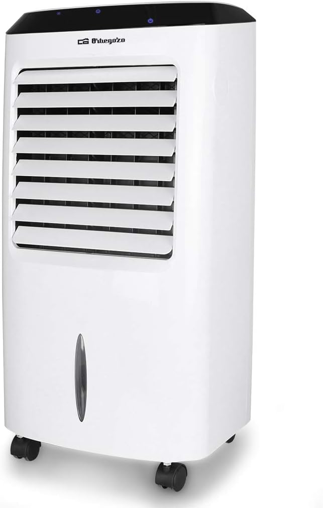 Orbegozo Air 52 – 3-i-1 fordampningsklimaanlæg, 10L tank, 65W, 3 hastigheder, 8-timers maksimal timer, fjernbetjening, køleopbevaring, hvid