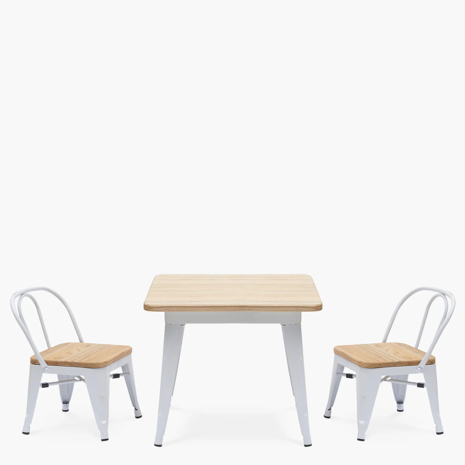 2025 Pakke 1 Bord 2 Stole Børne Becca Natura/Hvid