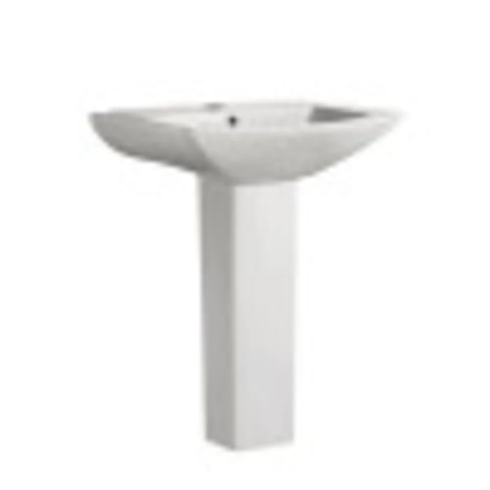 Sublime Pedestal Bathroom Sink Square Single Faucet Hole