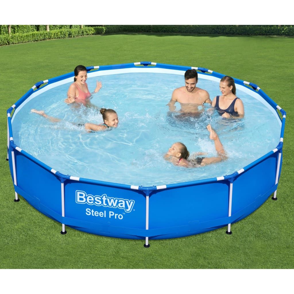 Vidaxl Bestway Steel Pro 6473l Abnehmbare Pool- und Filterpumpe Blau Ø366x76 cm