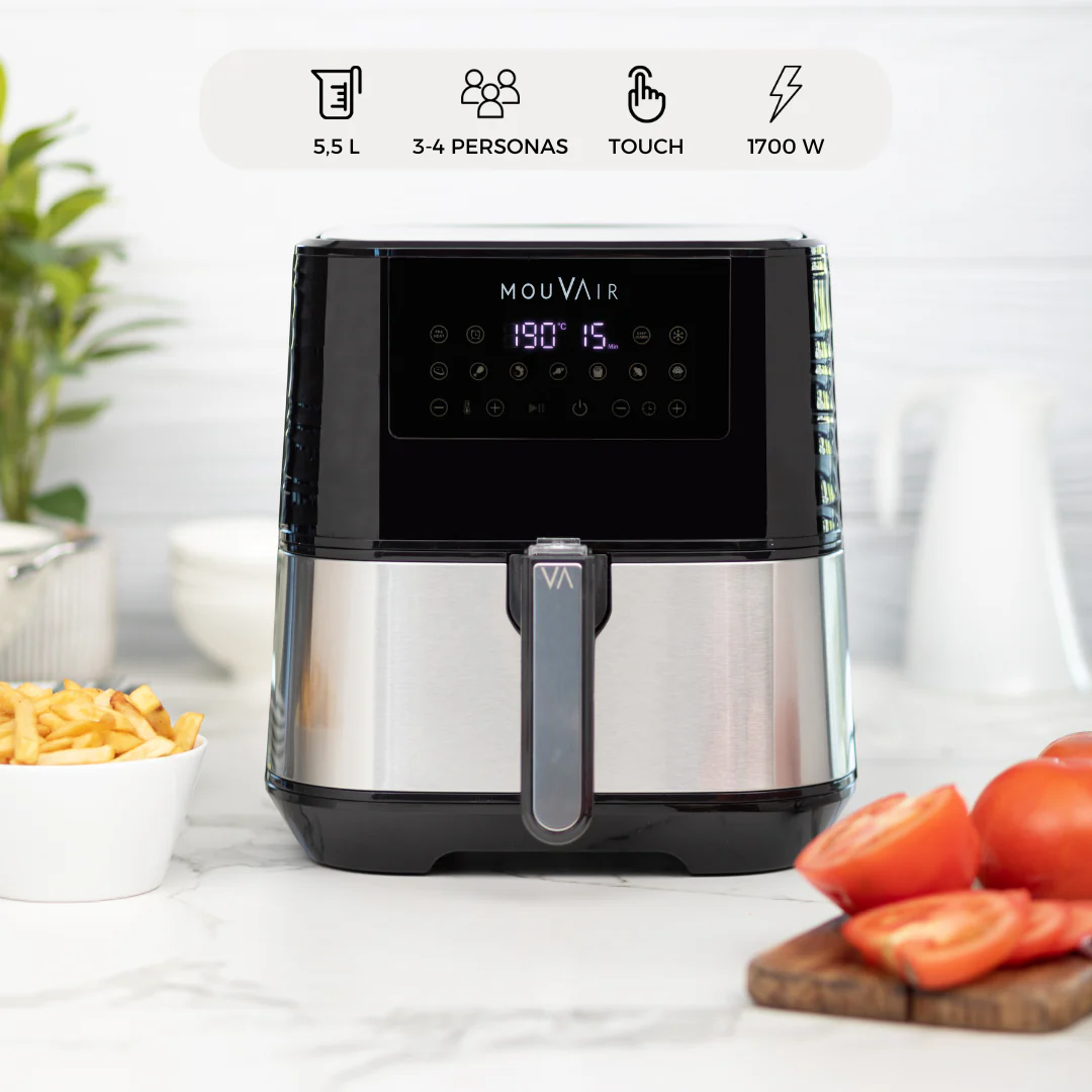 2025 Gourmet Airfryer 5,5 liter + Mouvair opskriftsbog