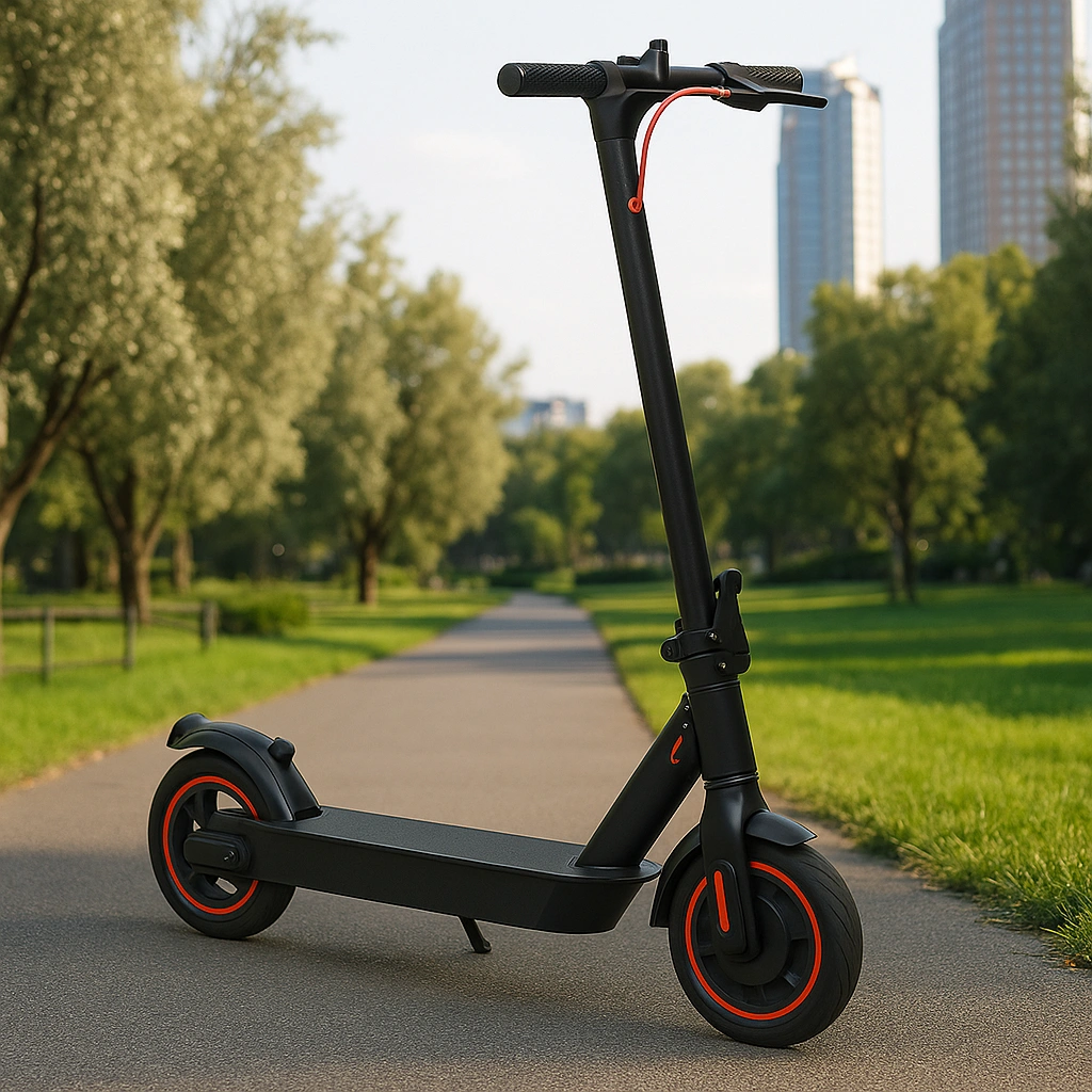 Trottinette enfant en acier noir et rouge