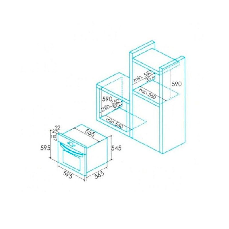 Edesa Eoe-5010 X/a Four conventionnel en acier inoxydable
