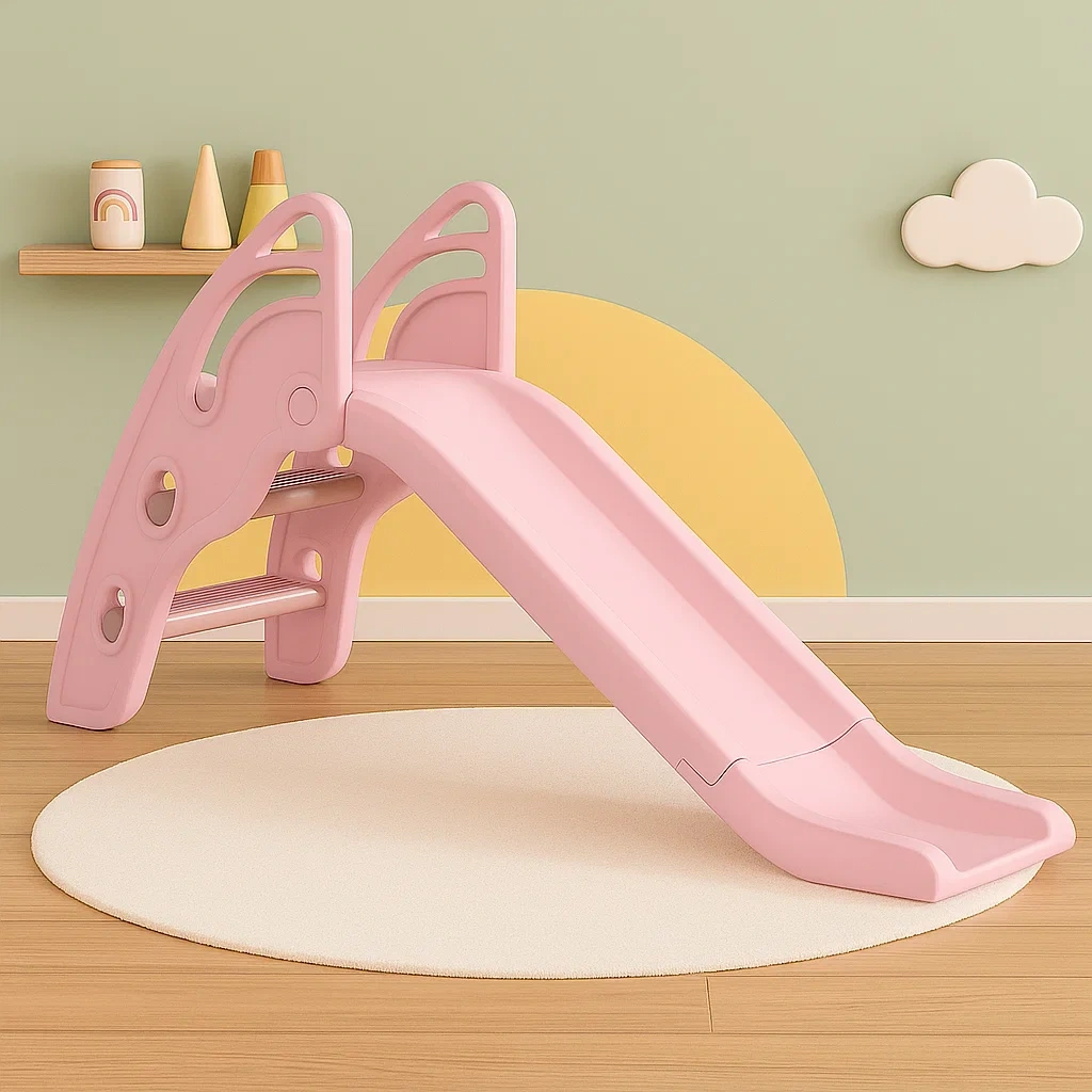 Toboggan rose 145 x 38 x 70 cm pour enfants de 2 à 6 ans, pliable - uGtvikTH79CH