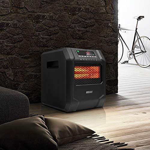 LIFE SMART infrarød varmelegeme med 6 kvartselementer, LED digitalt display, hurtig opvarmning med fjernbetjening og timer, termostatsystem med vælte- og overophedningsbeskyttelse til hjemmet
