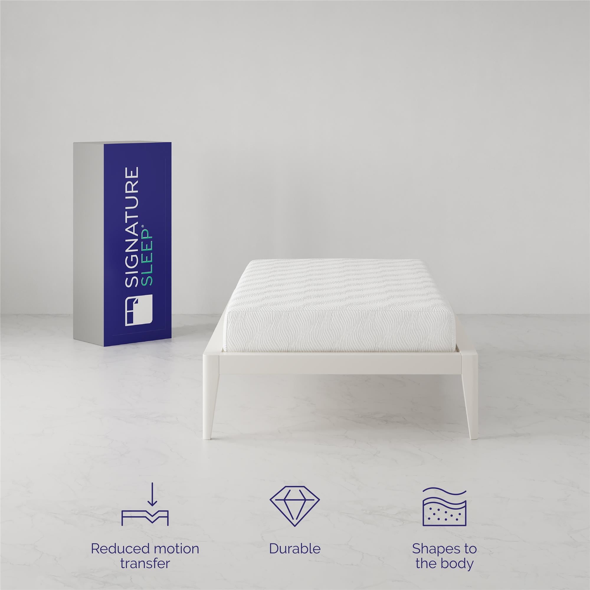 Sleep Memoir 8 High-Density. Responsive Memory Foam Mattress. Bed-in-a-Box. Made in Italy. Twin