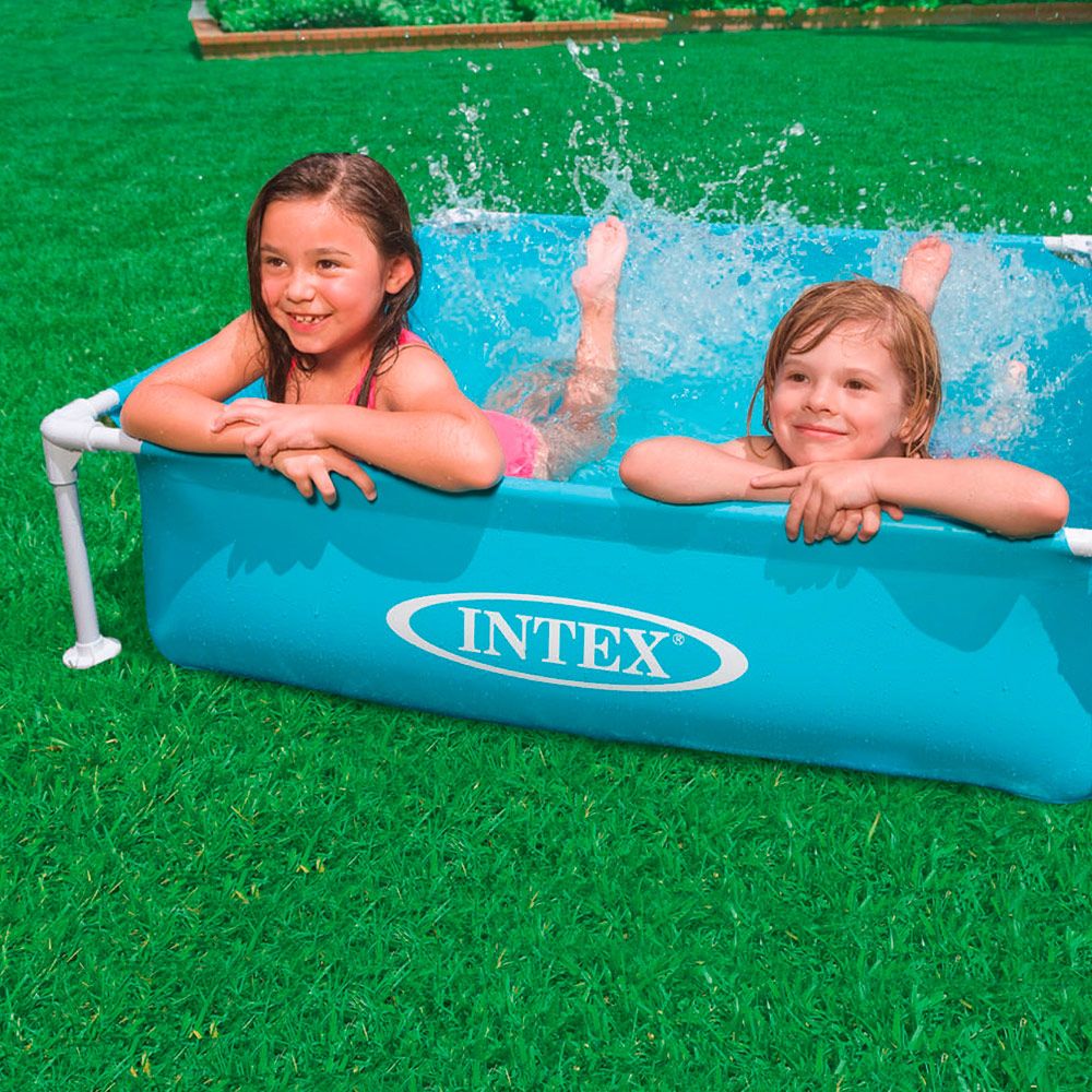 Intex Square rørformet PVC overjordisk pool 122x30 cm blå